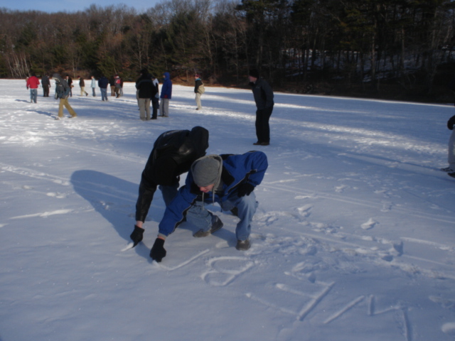 Weber Class of 2007 at Walden Pond, February 2005