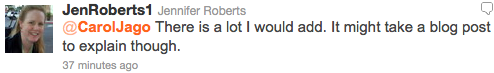 Jen Roberts Tweet