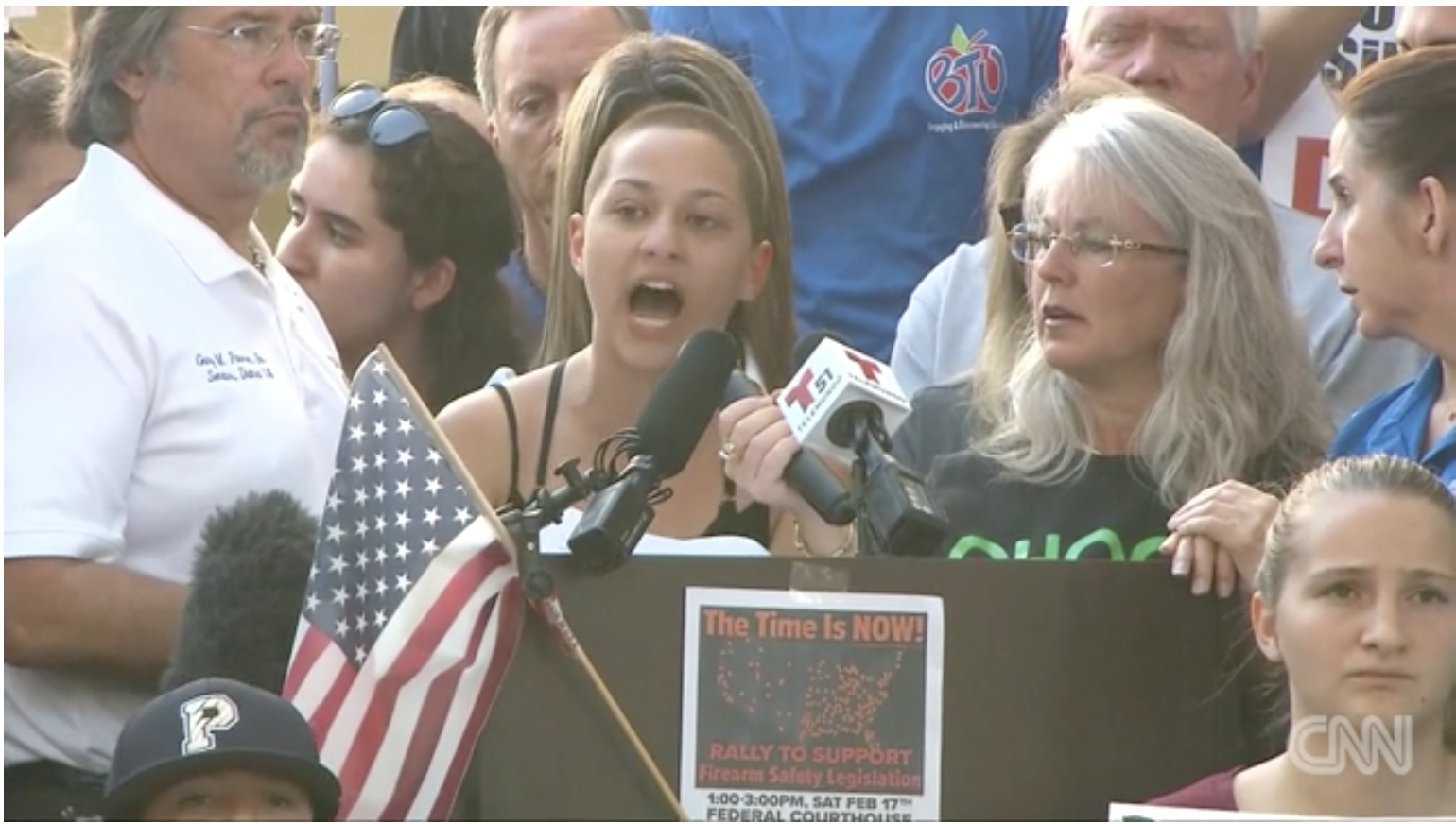 Screen Shot, Video of Emma Gonzalez's Speech