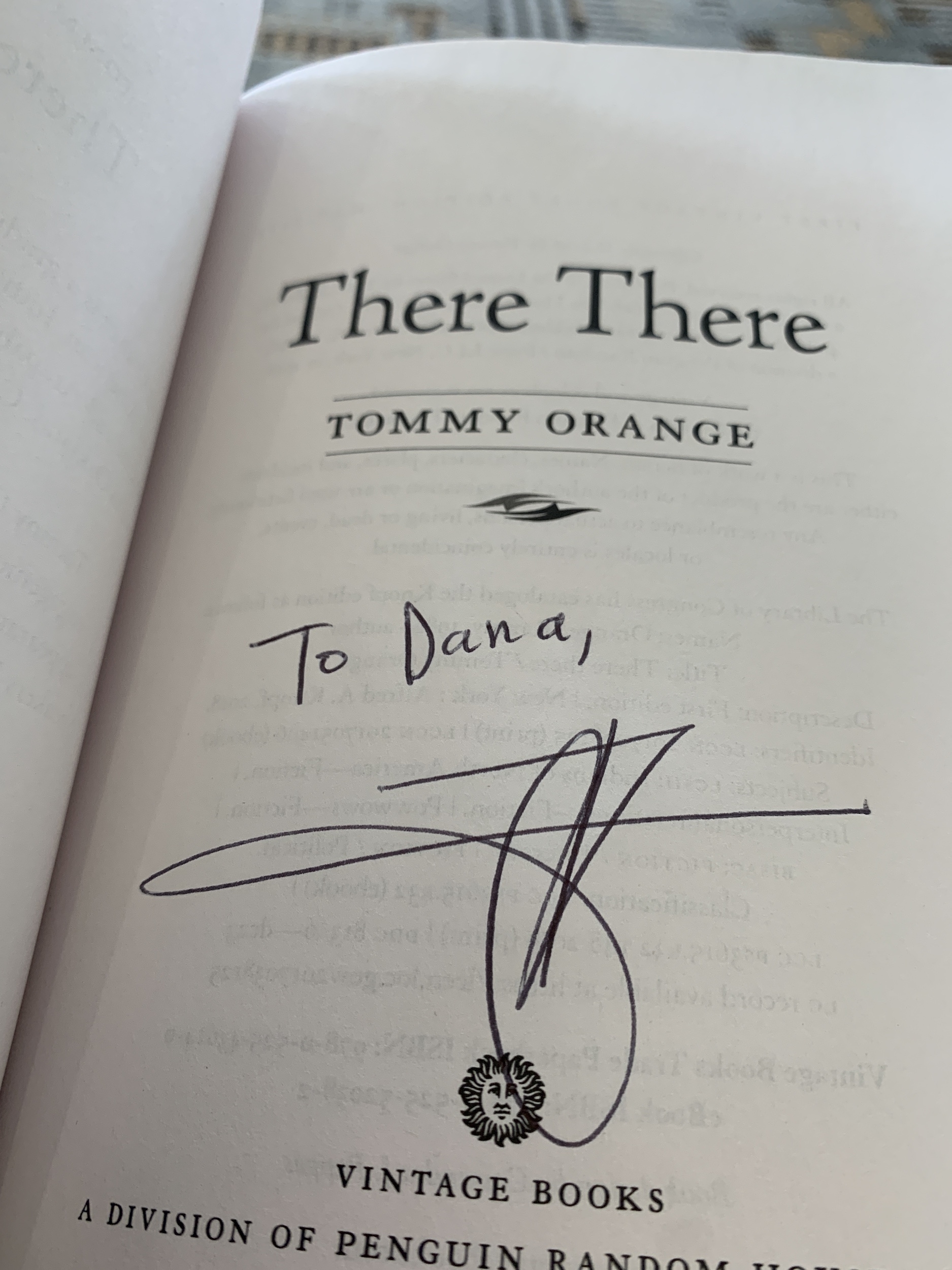 Tommy Orange Book Inscription